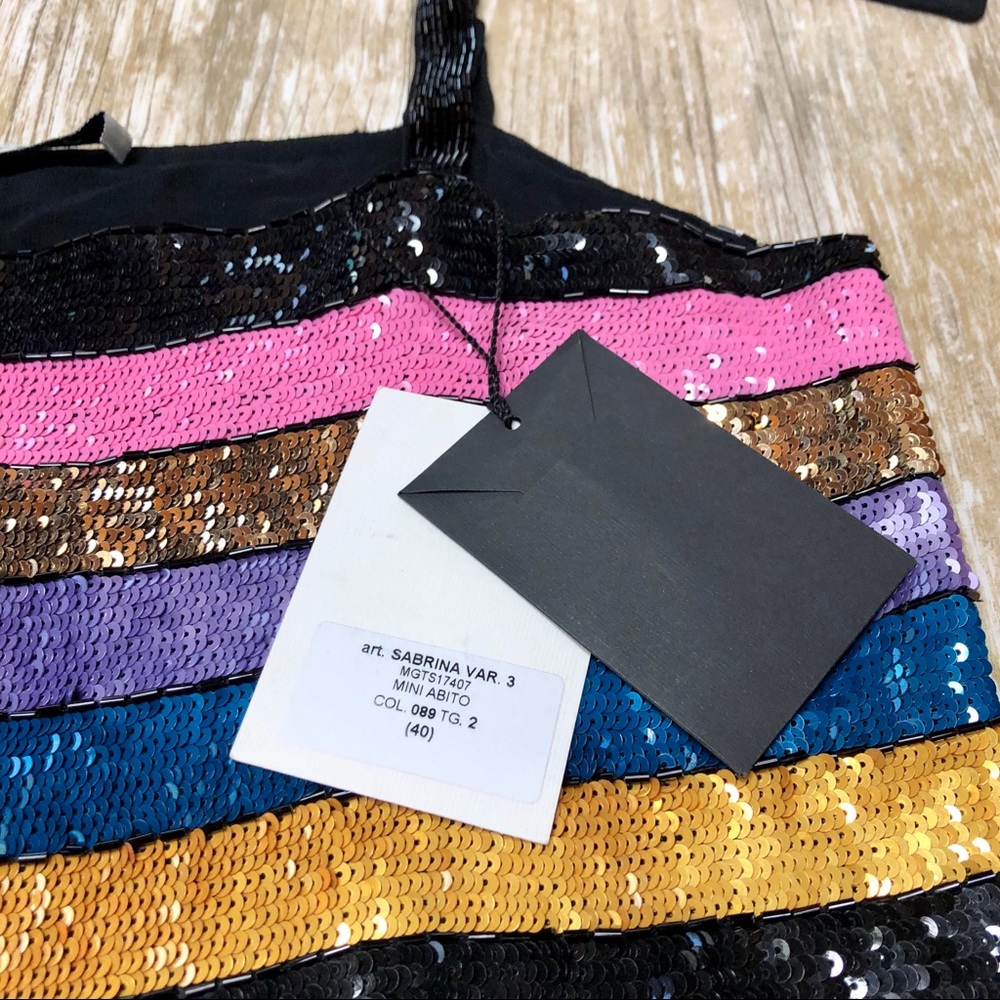 ATTICO Sabrina Sequin Dress Multi Rainbow Mini NWT - Picture 11 of 15